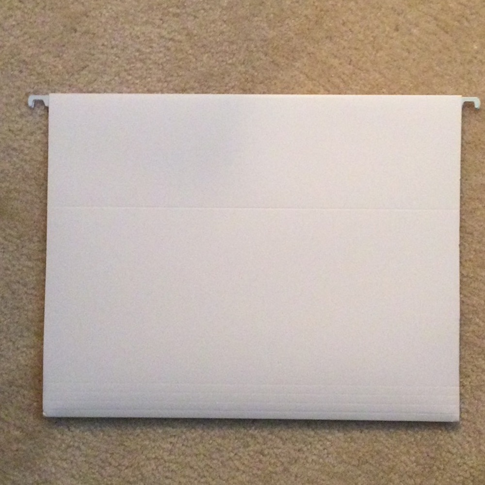 50  White, letter, hanging file folders